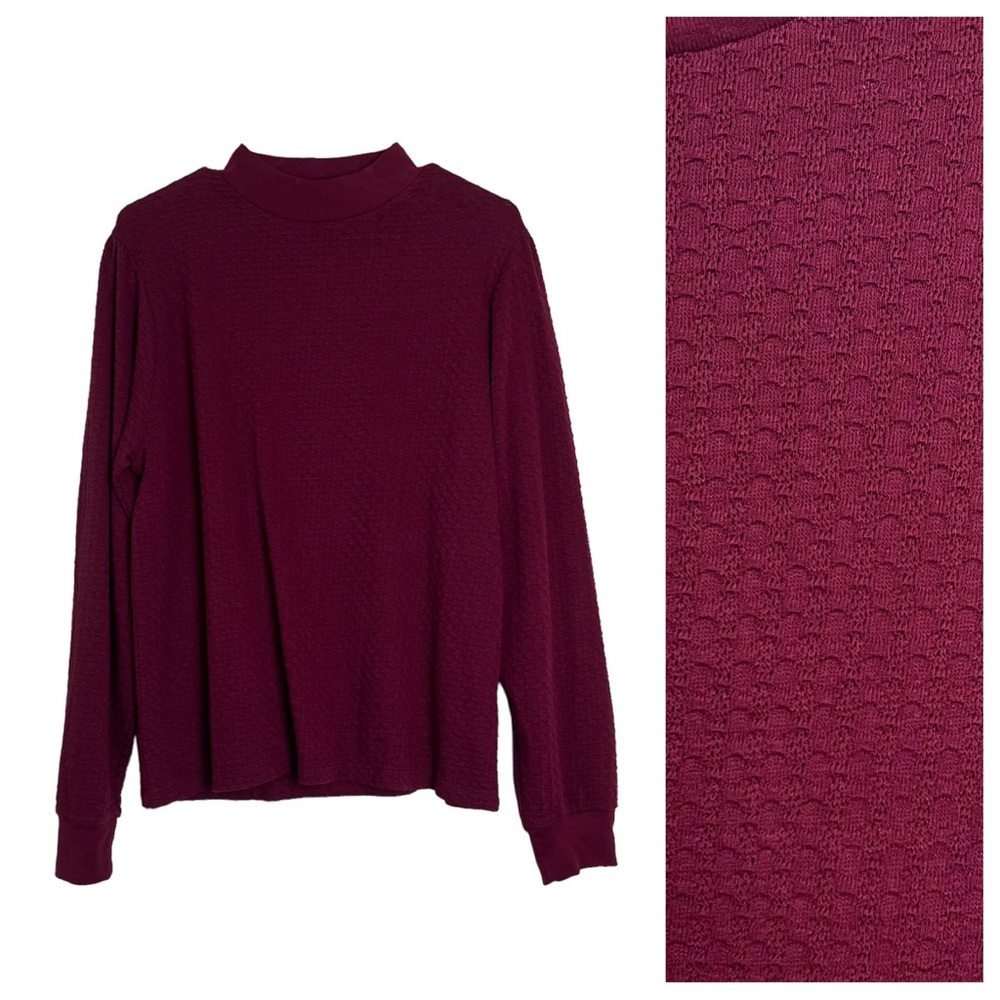 NWT J. Crew Pointelle Mockneck Puffed Sleeve Long Sleeve Top Size XL